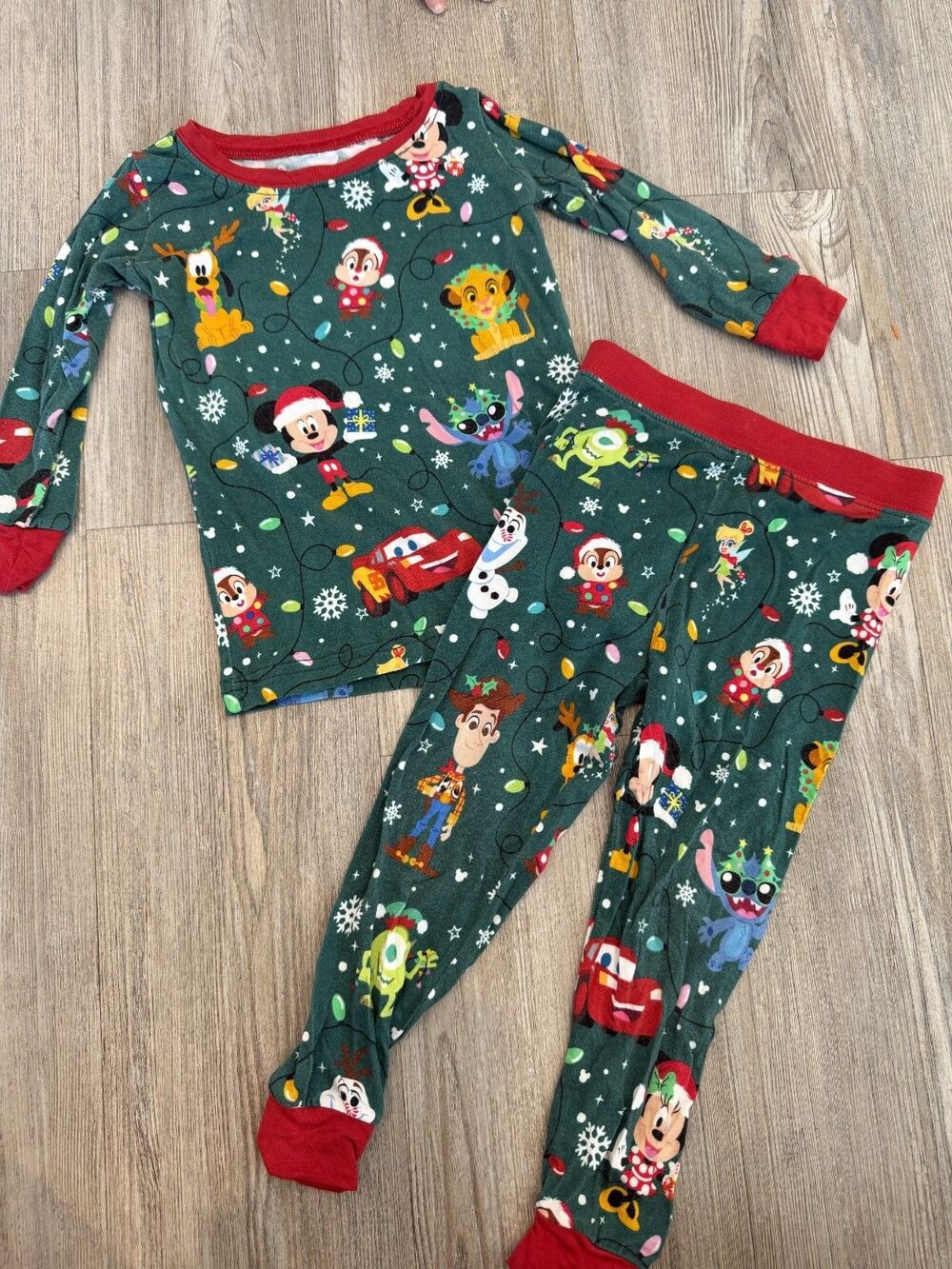 Little Sleepies Disney Christmas Parade Pajamas 12-18M Bamboo 2 Piece Holiday